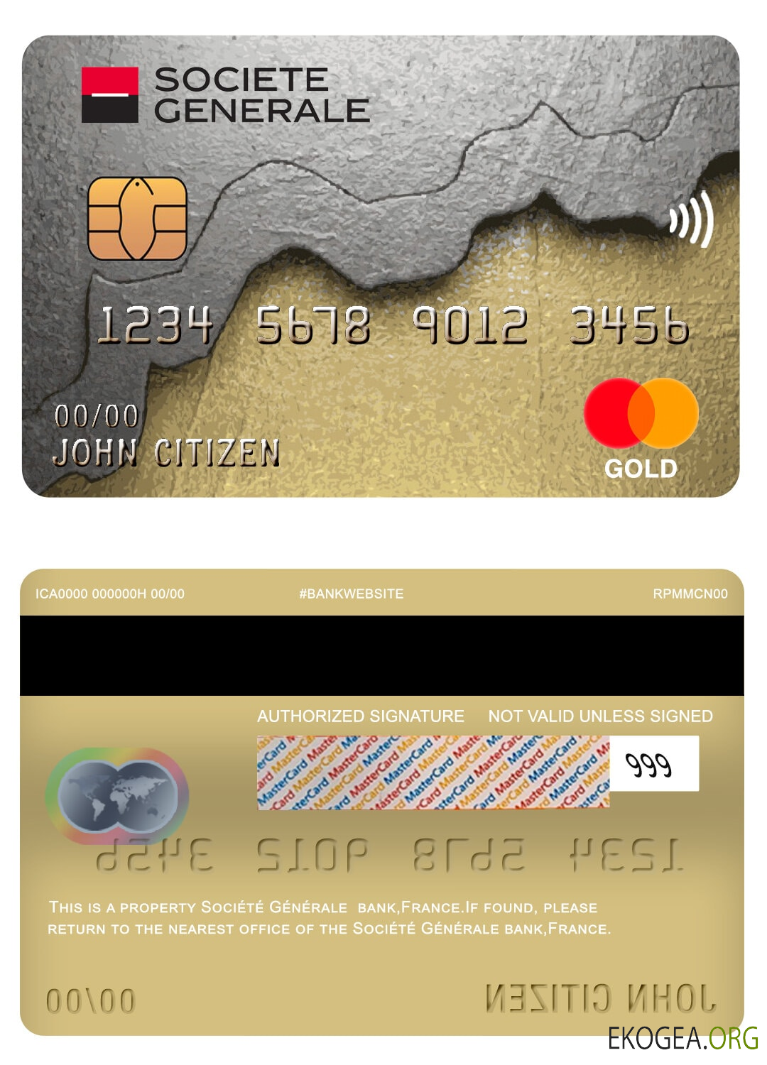 Mastercard de la banque France Société Générale